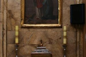 Ołtarz boczny z obrazem św. Walentego w Grodzisku