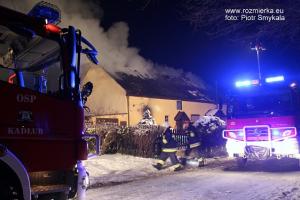 Pożar domu - Jędrynie (gmina Strzelce Opolskie)